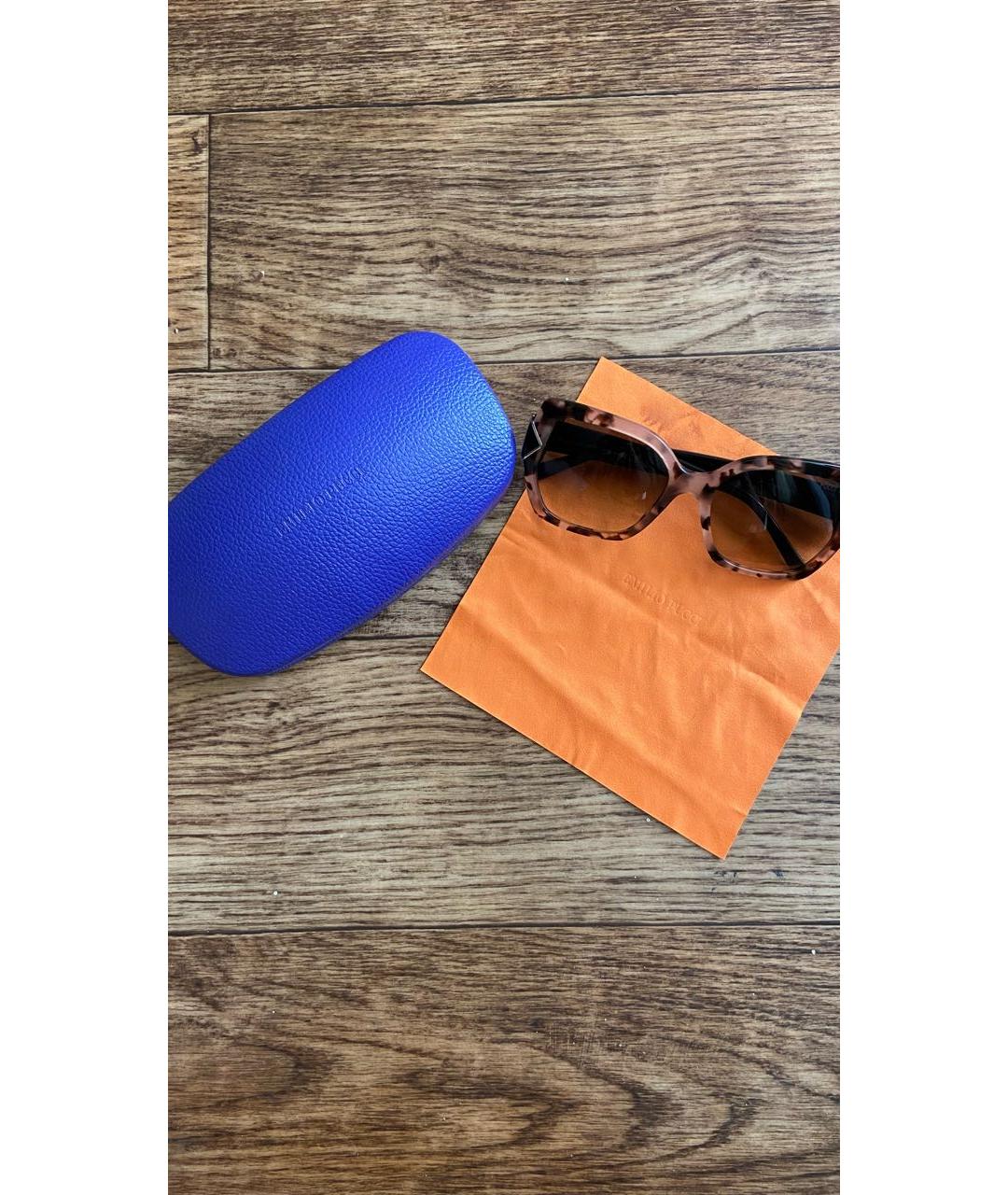 EMILIO PUCCI Коричневые пластиковые солнцезащитные очки, фото 4