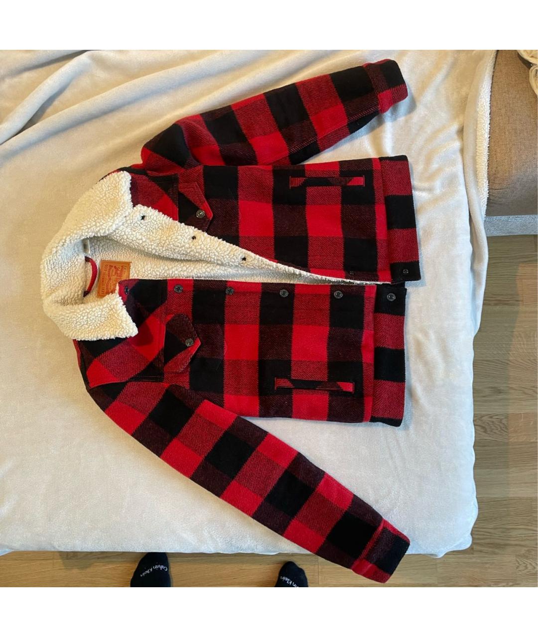LEVI'S Красная шерстяная куртка, фото 7