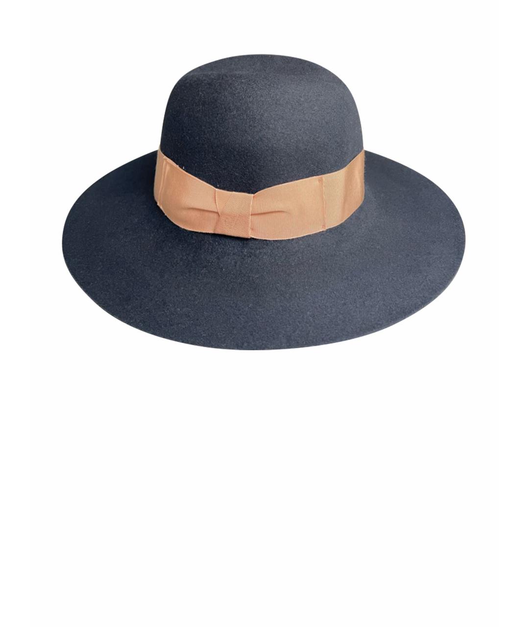 BORSALINO Темно-синяя шерстяная шляпа, фото 1
