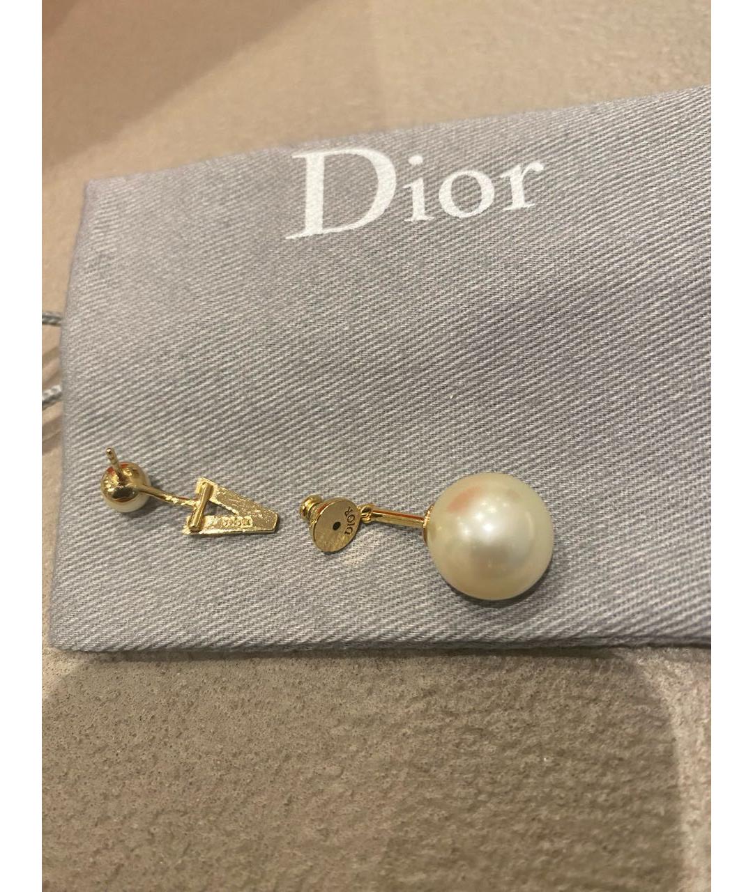 Серьги-шарики в стиле Dior, белый жемчуг