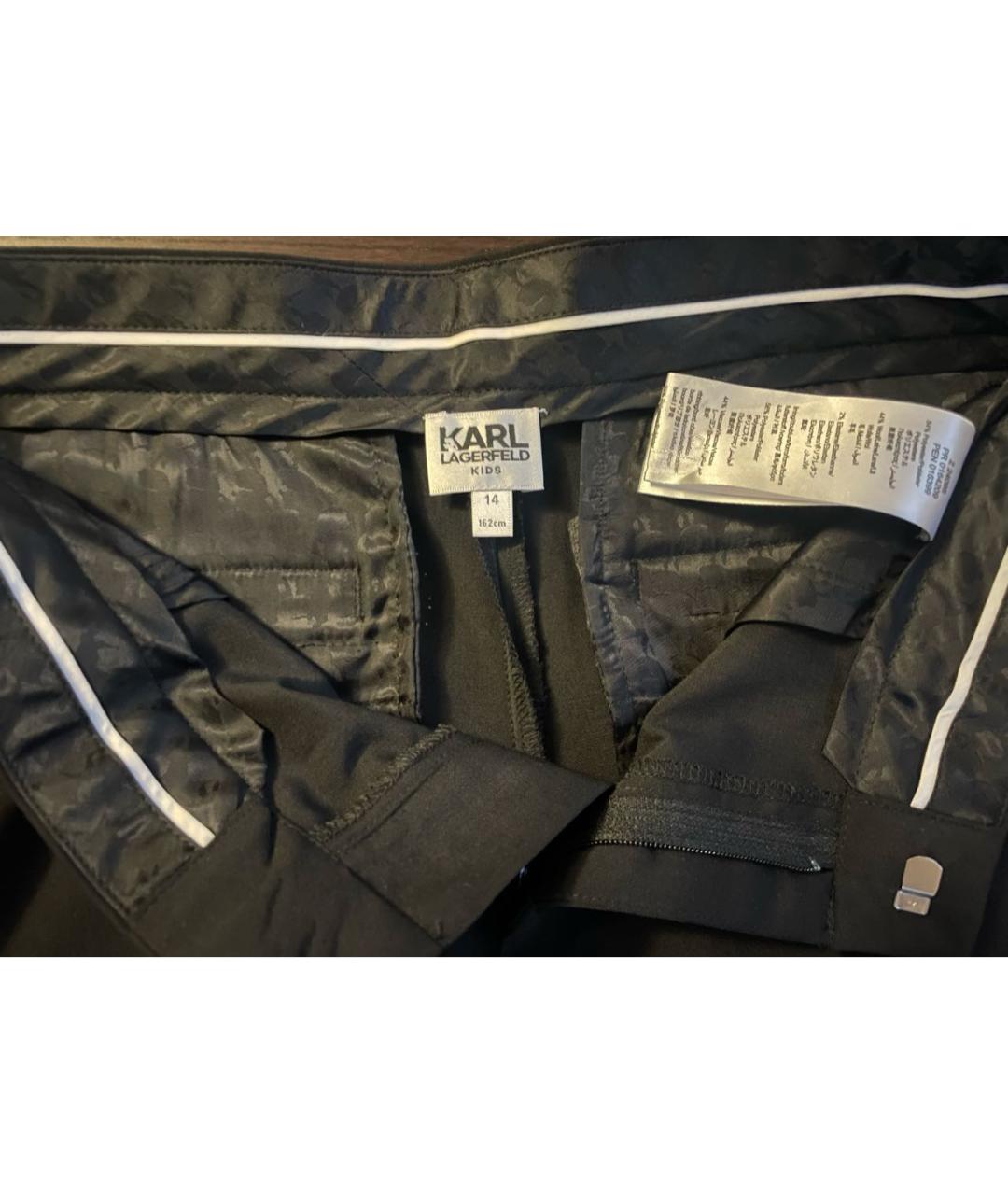 KARL LAGERFELD KIDS Черные шерстяные брюки и шорты, фото 4