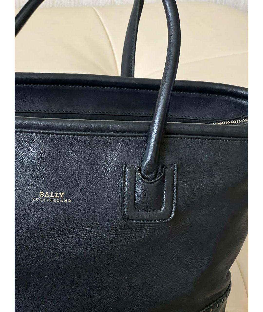 BALLY Черная кожаная сумка тоут, фото 5