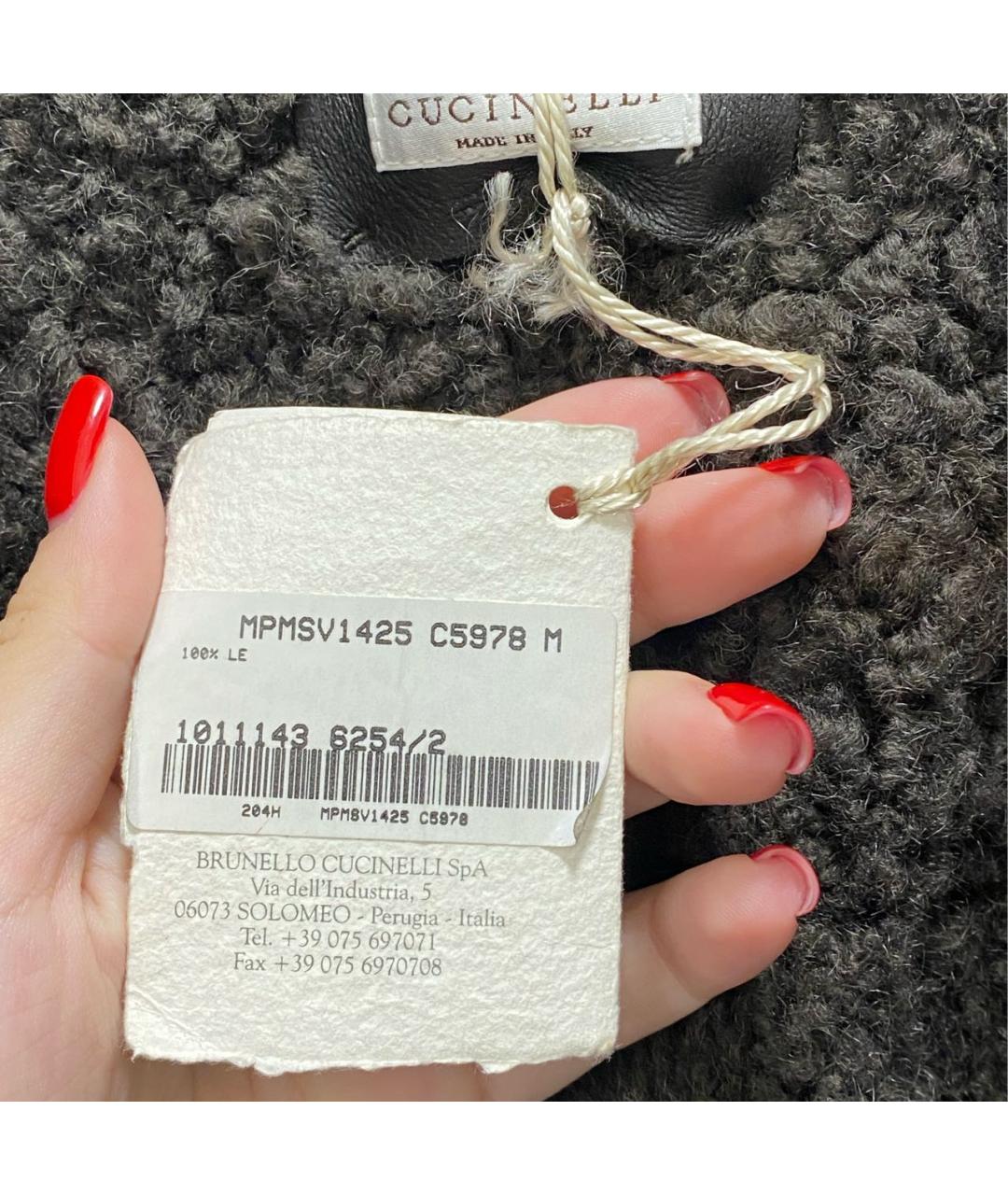 BRUNELLO CUCINELLI Коричневая кожаная дубленка/шуба, фото 5