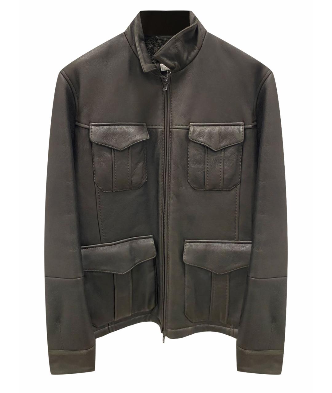 BRUNELLO CUCINELLI Коричневая кожаная дубленка/шуба, фото 1