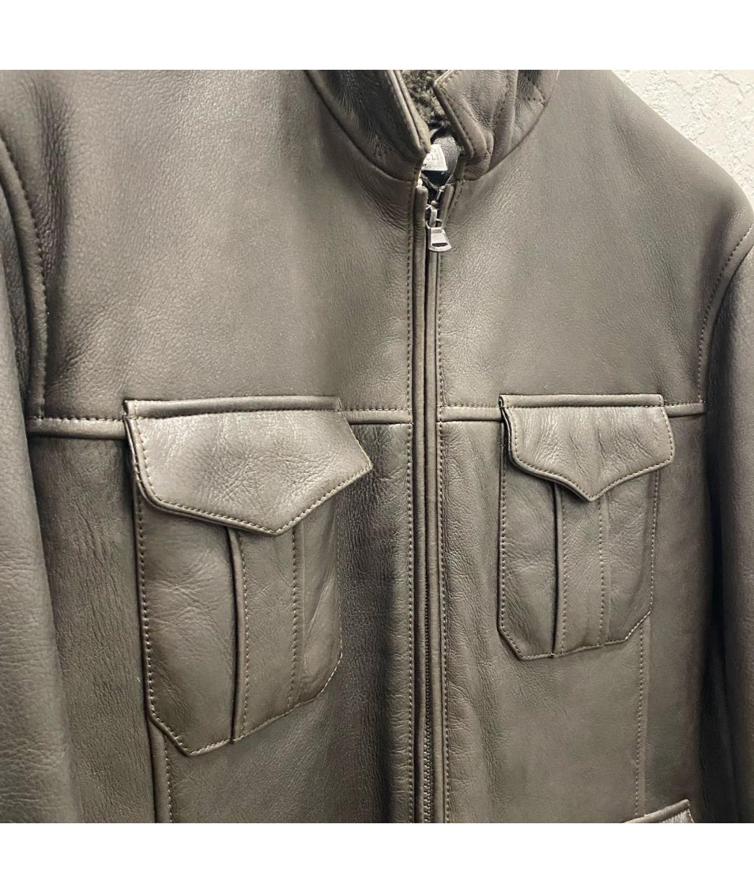BRUNELLO CUCINELLI Коричневая кожаная дубленка/шуба, фото 4