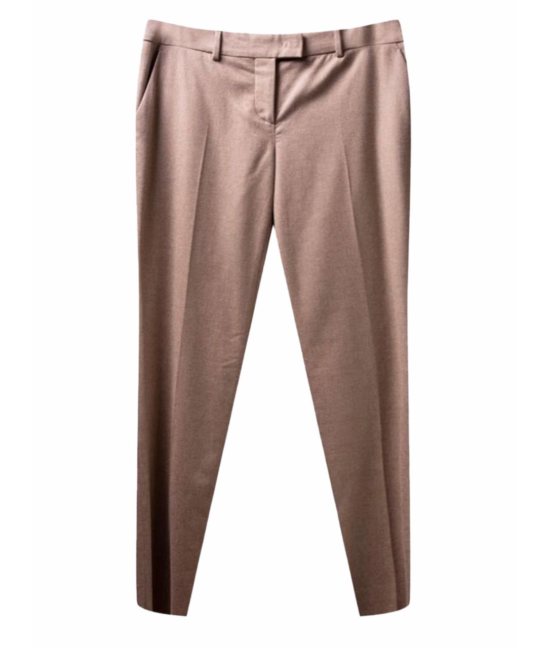 FENDI Бежевые шерстяные прямые брюки, фото 1