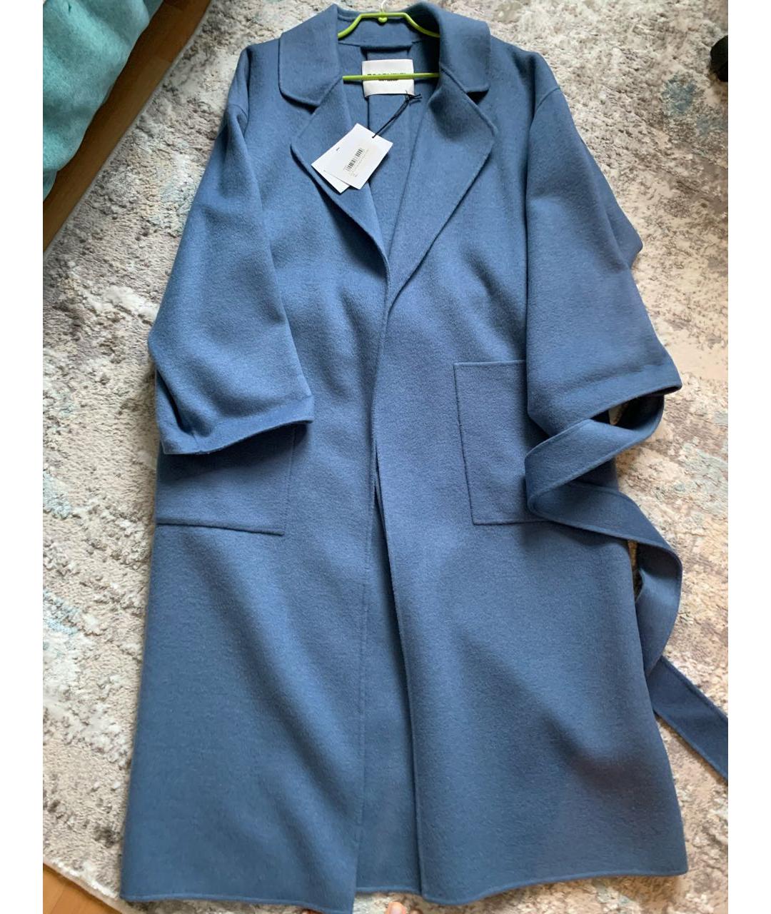 ESSENTIEL ANTWERP Синее шерстяное пальто, фото 2