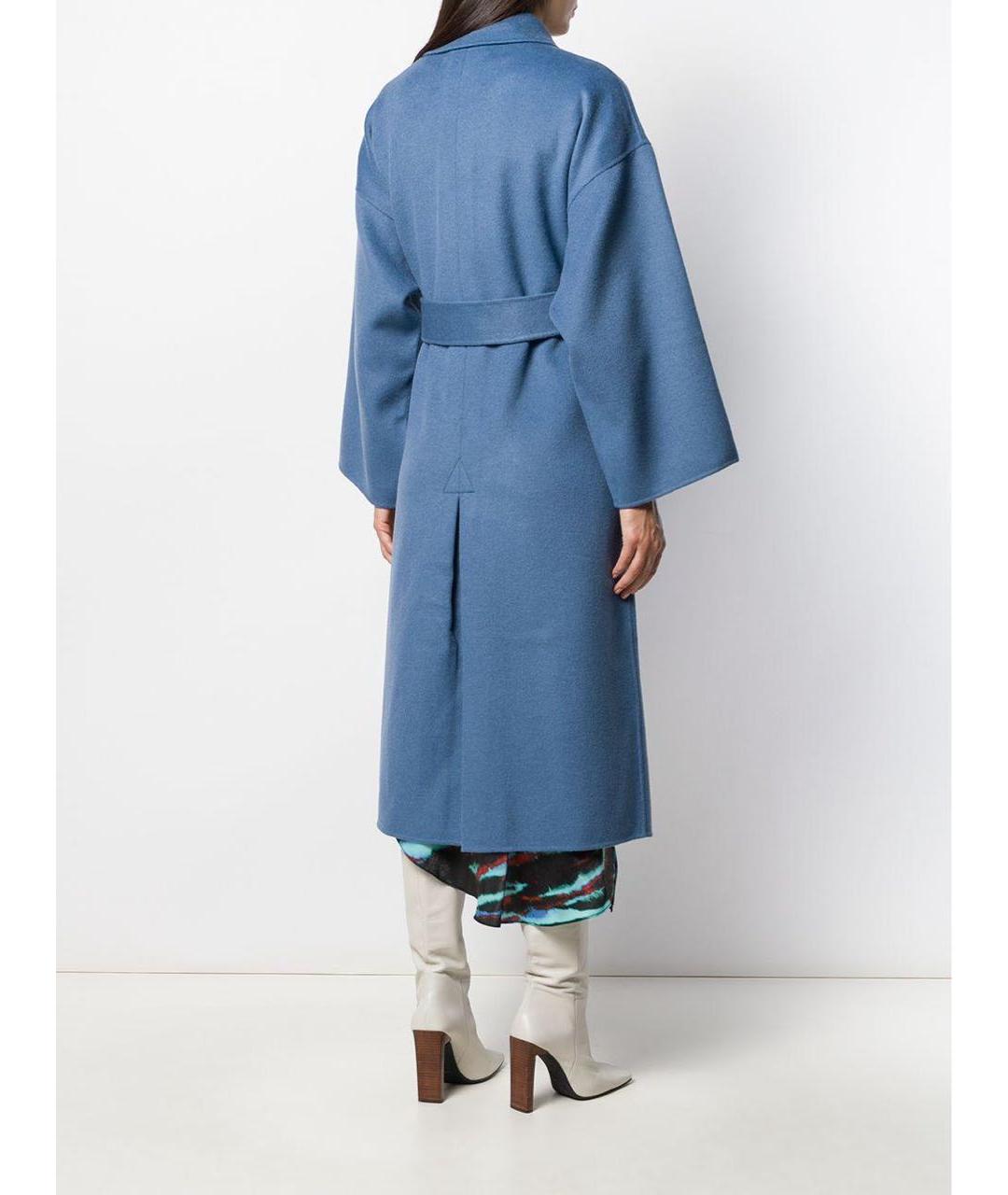 ESSENTIEL ANTWERP Синее шерстяное пальто, фото 6