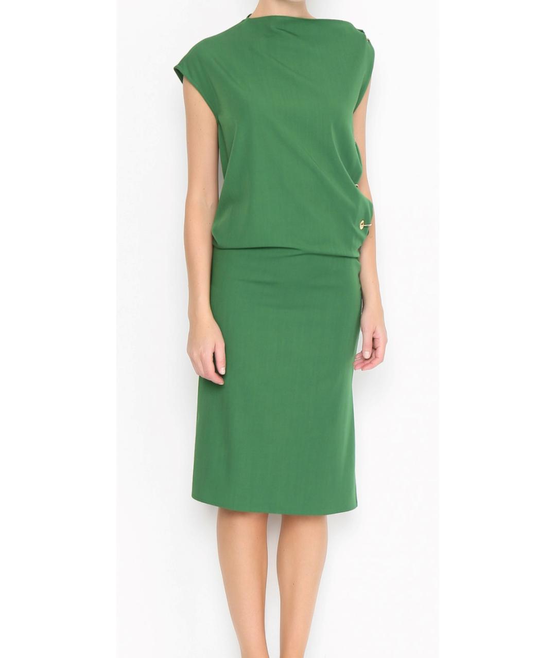 SPORTMAX Зеленые шерстяное платье, фото 3