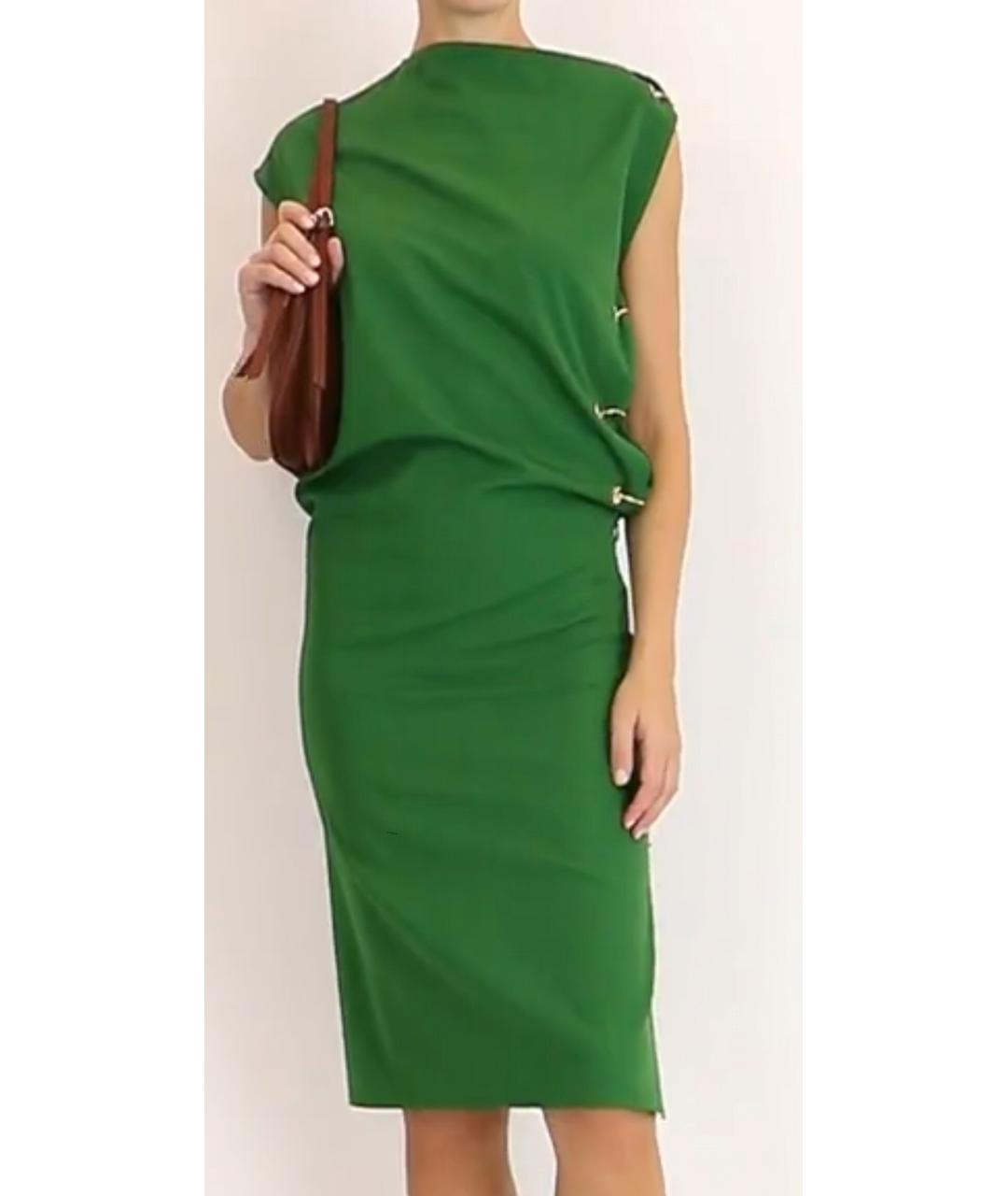 SPORTMAX Зеленые шерстяное платье, фото 4