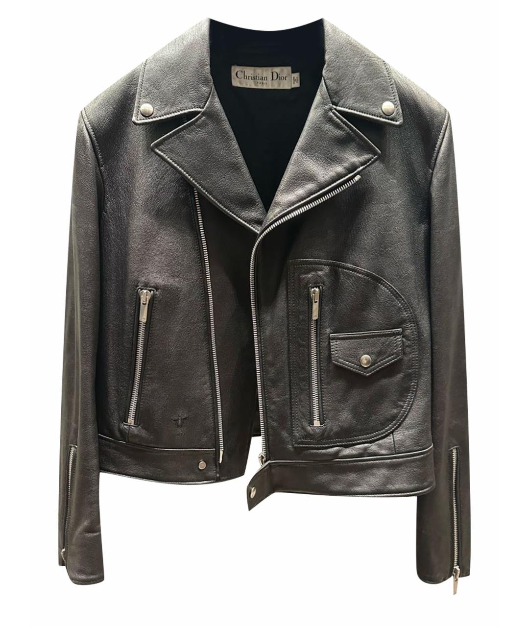 CHRISTIAN DIOR Черная кожаная куртка, фото 1