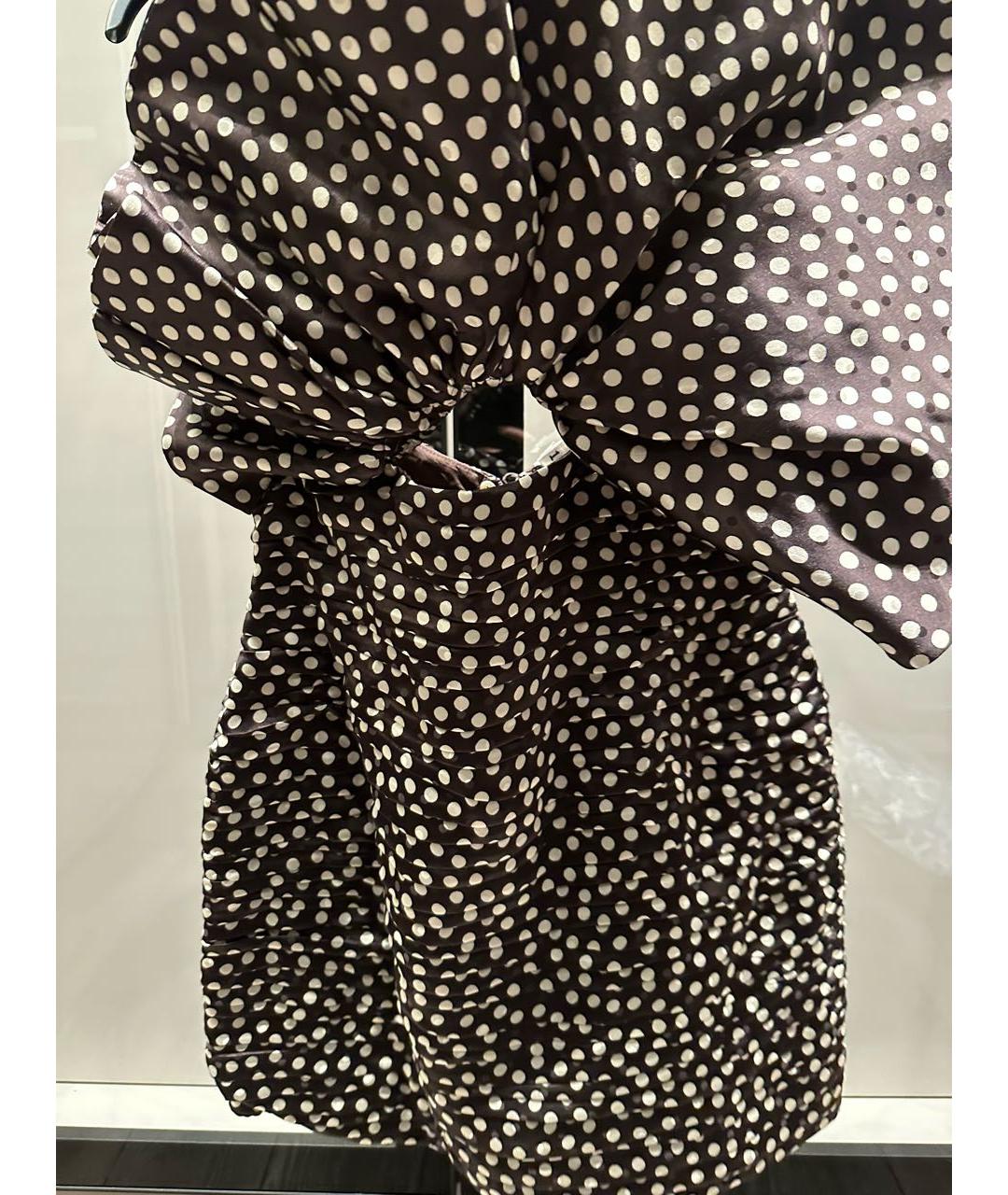 MAGDA BUTRYM Коричневое шелковое коктейльное платье, фото 2