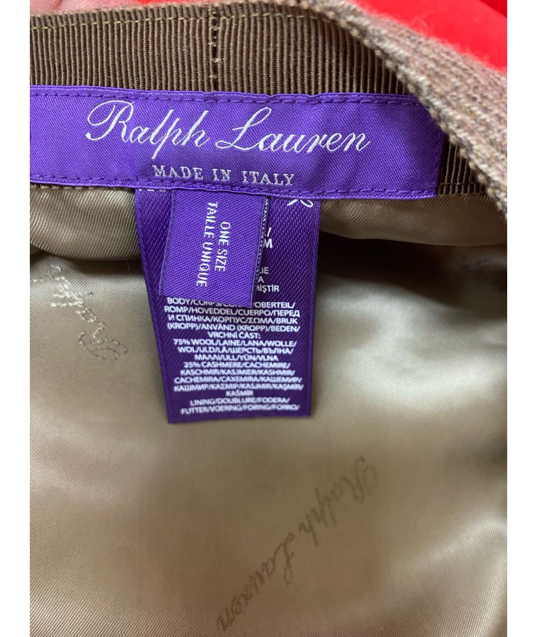 RALPH LAUREN PURPLE LABEL Коричневая шерстяная кепка, фото 7