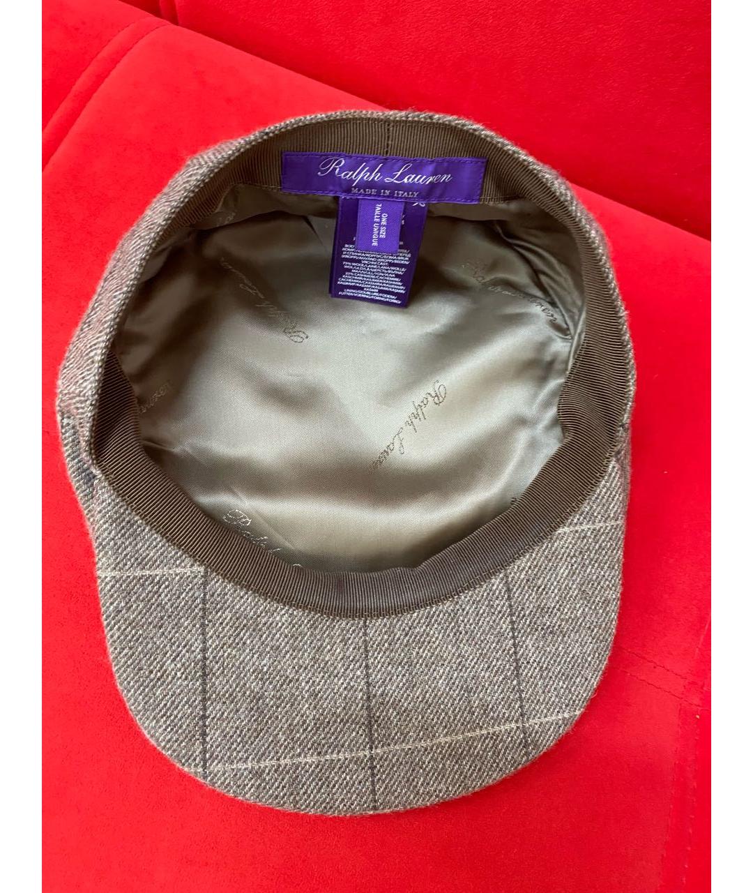 RALPH LAUREN PURPLE LABEL Коричневая шерстяная кепка, фото 6