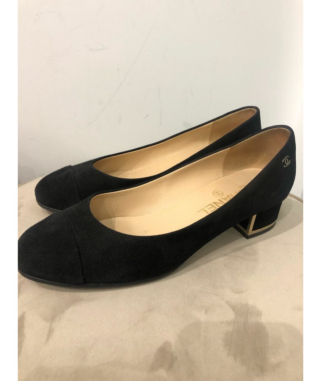 CHANEL PRE-OWNED Черные замшевые туфли, фото 7