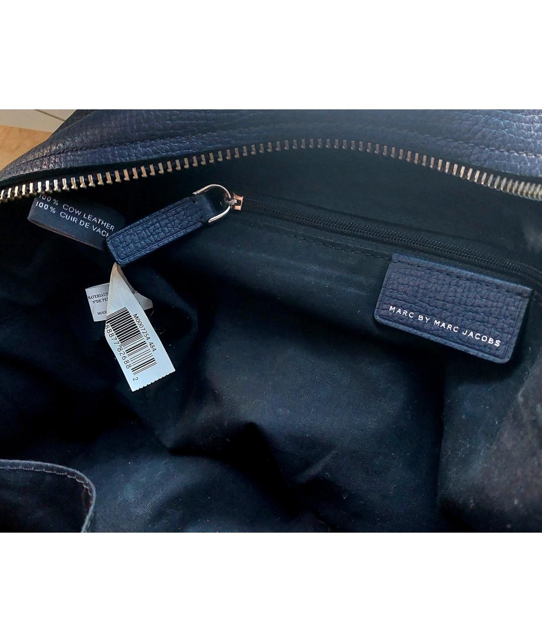 MARC BY MARC JACOBS Темно-синяя кожаная сумка тоут, фото 8