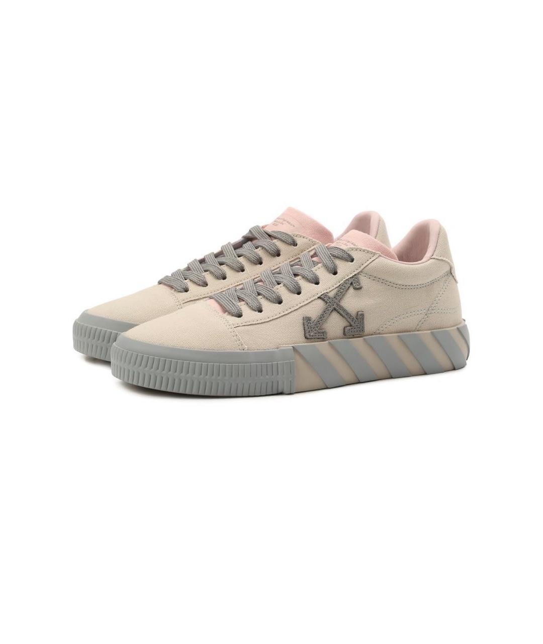 OFF-WHITE Бежевые текстильные кеды, фото 6