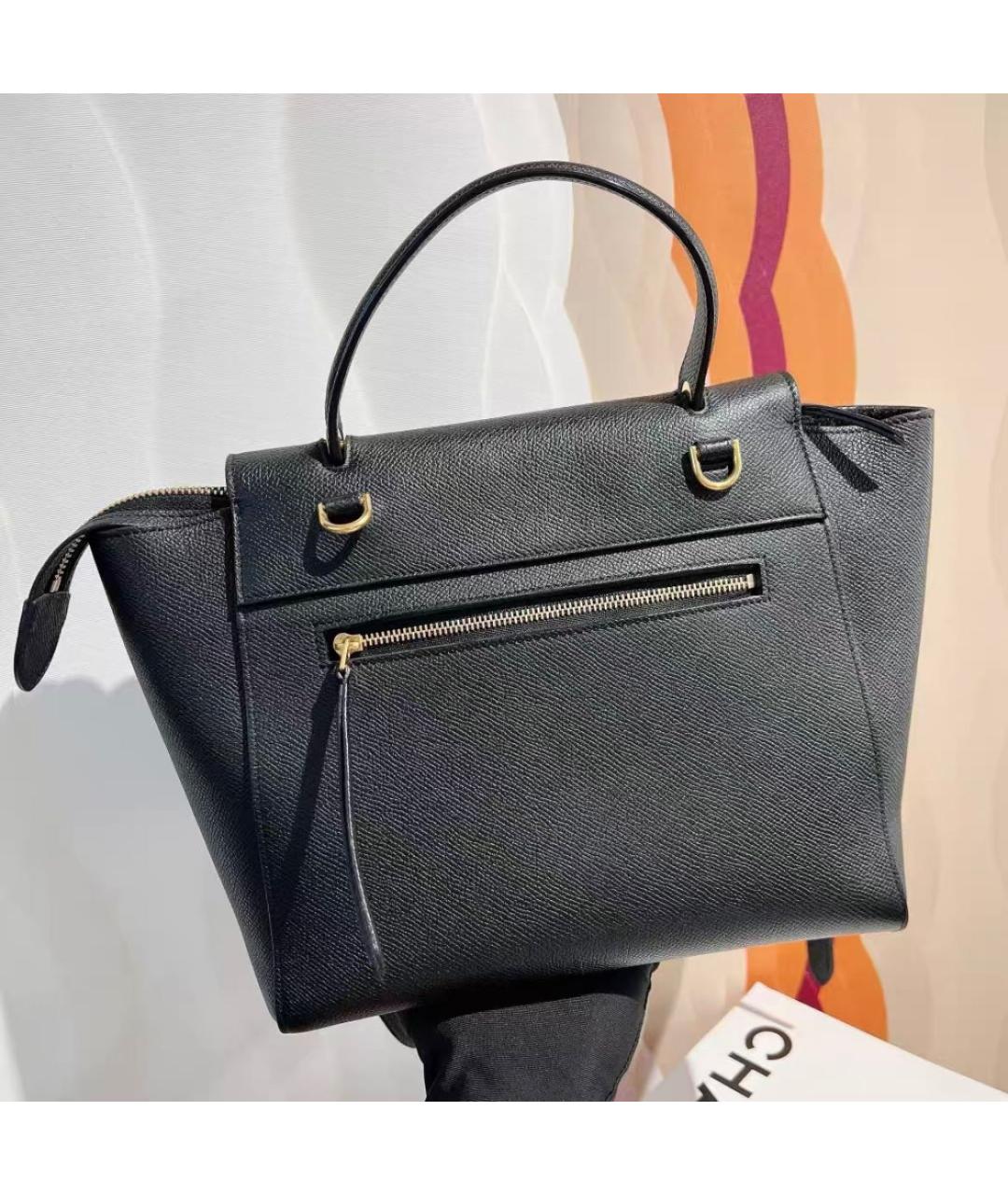 CELINE Черная кожаная сумка через плечо, фото 4