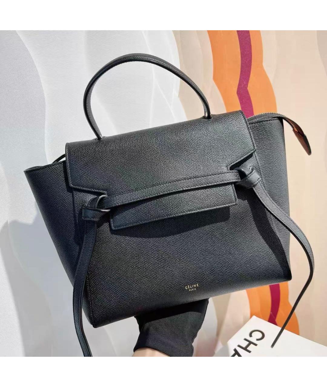 CELINE Черная кожаная сумка через плечо, фото 3