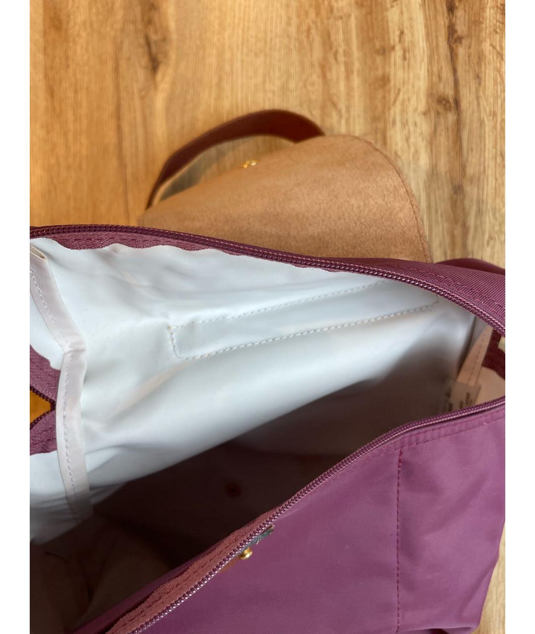 LONGCHAMP Фиолетовая синтетическая сумка с короткими ручками, фото 4