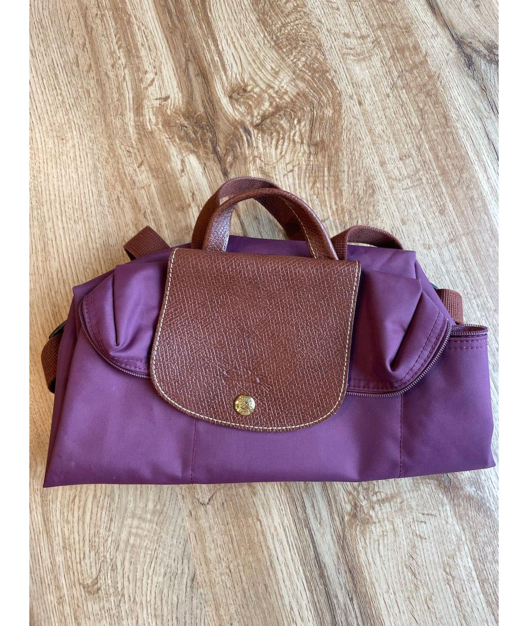 LONGCHAMP Фиолетовая синтетическая сумка с короткими ручками, фото 2