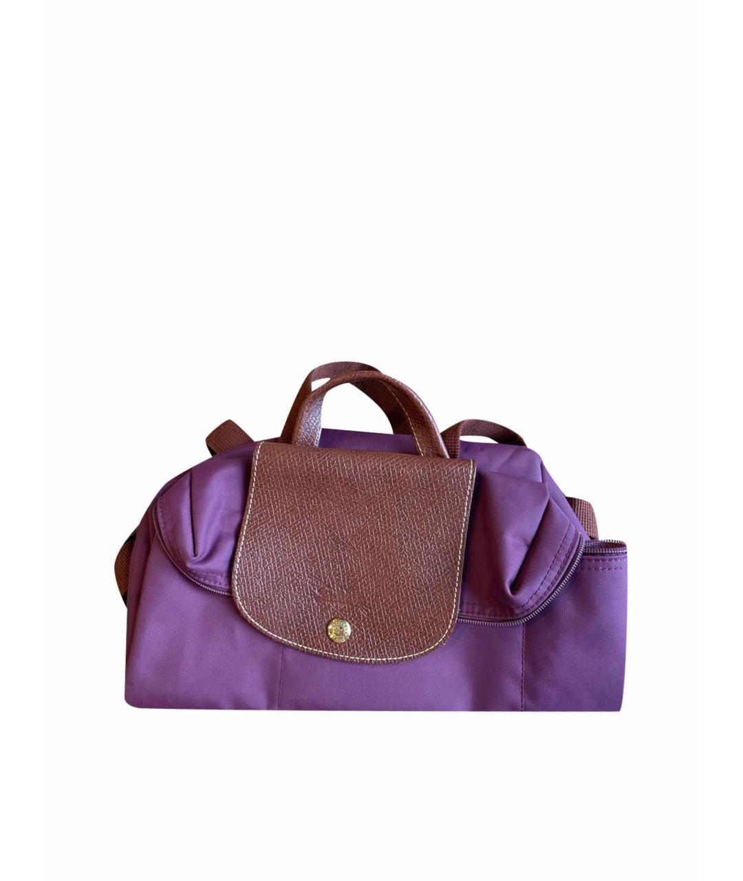LONGCHAMP Фиолетовая синтетическая сумка с короткими ручками, фото 1