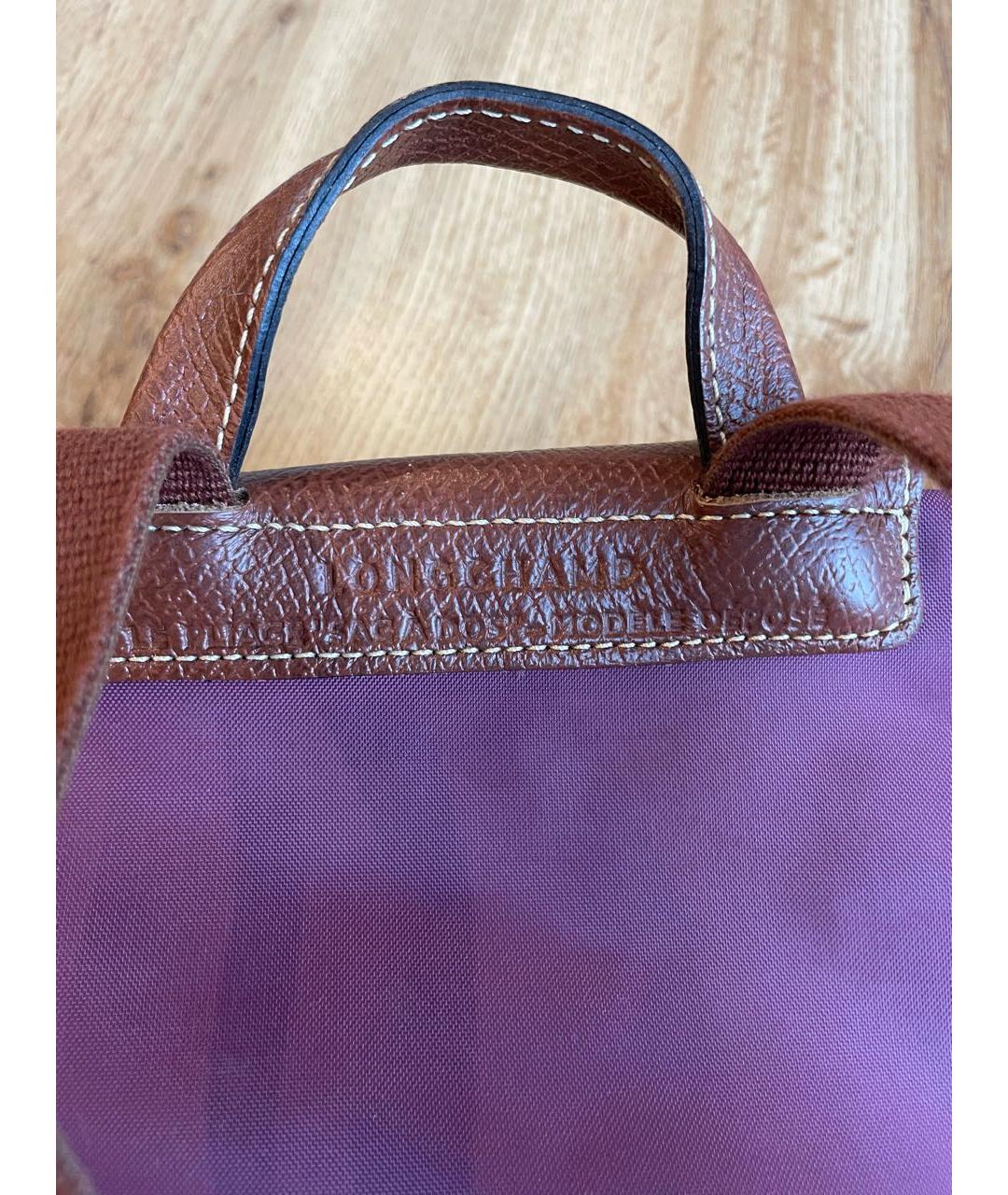 LONGCHAMP Фиолетовая синтетическая сумка с короткими ручками, фото 3