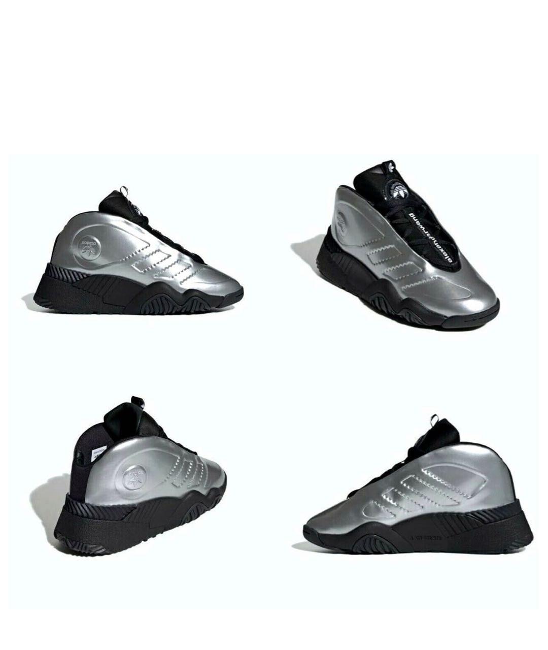 ADIDAS Серебряные кожаные кроссовки, фото 7