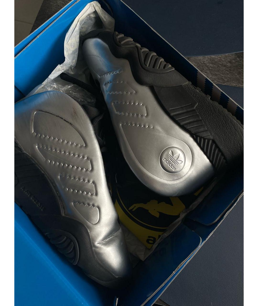 ADIDAS Серебряные кожаные кроссовки, фото 5