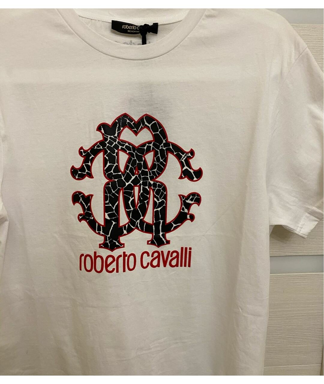ROBERTO CAVALLI Белая хлопковая футболка, фото 4