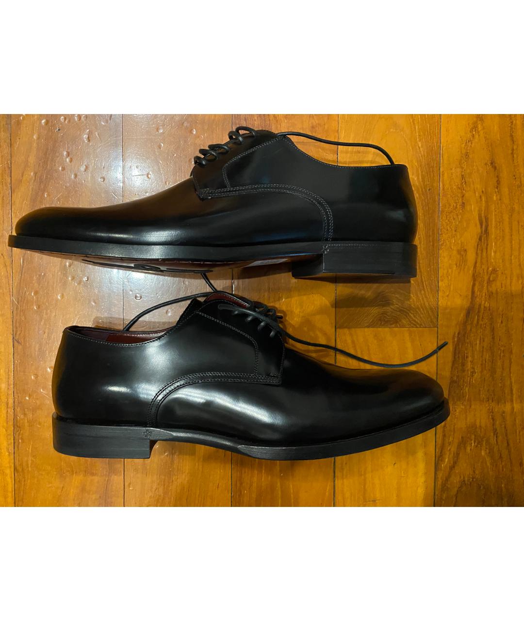 DOLCE&GABBANA Черные кожаные низкие ботинки, фото 5