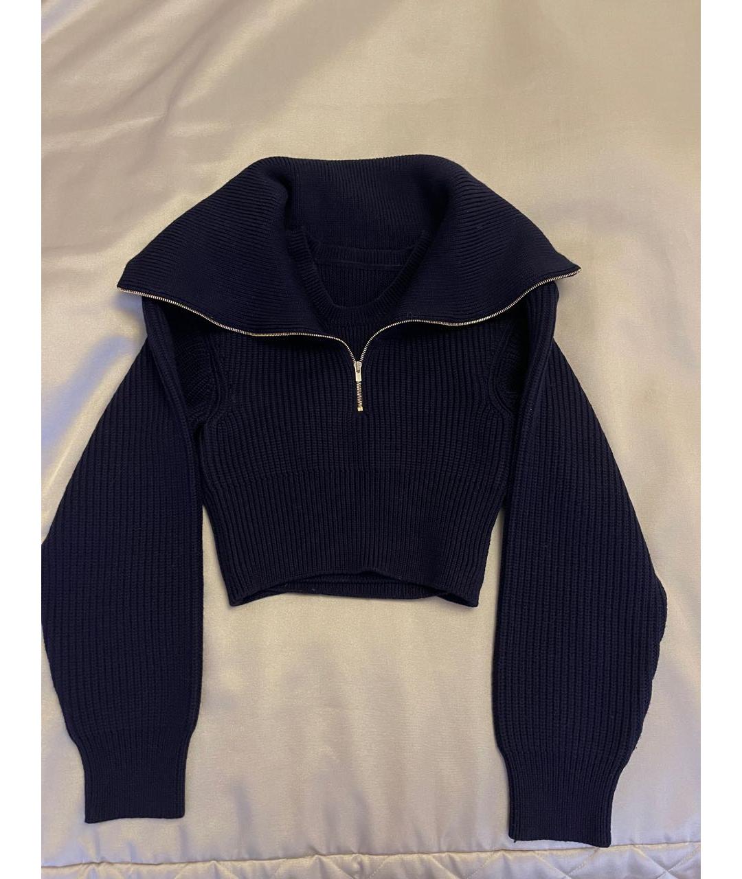 JACQUEMUS Темно-синий шерстяной джемпер / свитер, фото 3