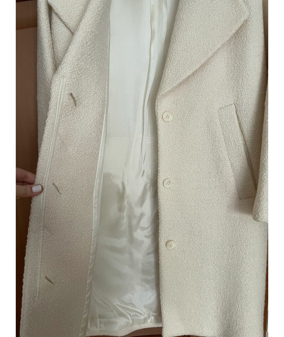 CARVEN Бежевое шерстяное пальто, фото 4