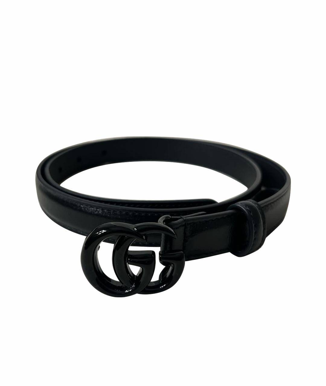 GUCCI Черный кожаный ремень, фото 1