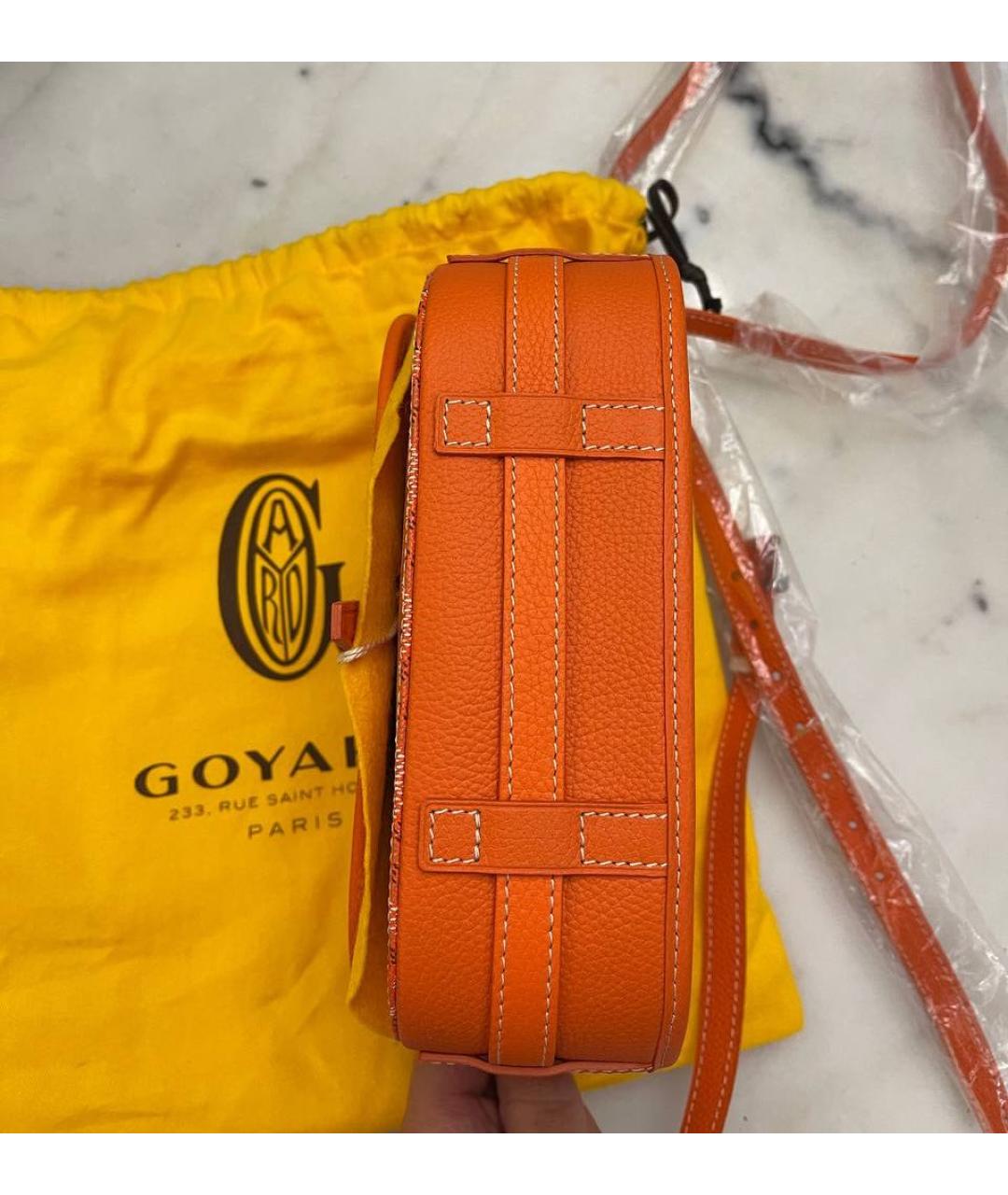 GOYARD Оранжевая сумка через плечо из лакированной кожи, фото 6