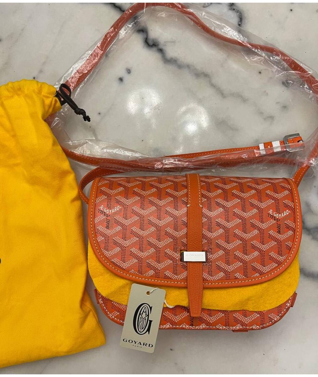 GOYARD Оранжевая сумка через плечо из лакированной кожи, фото 3