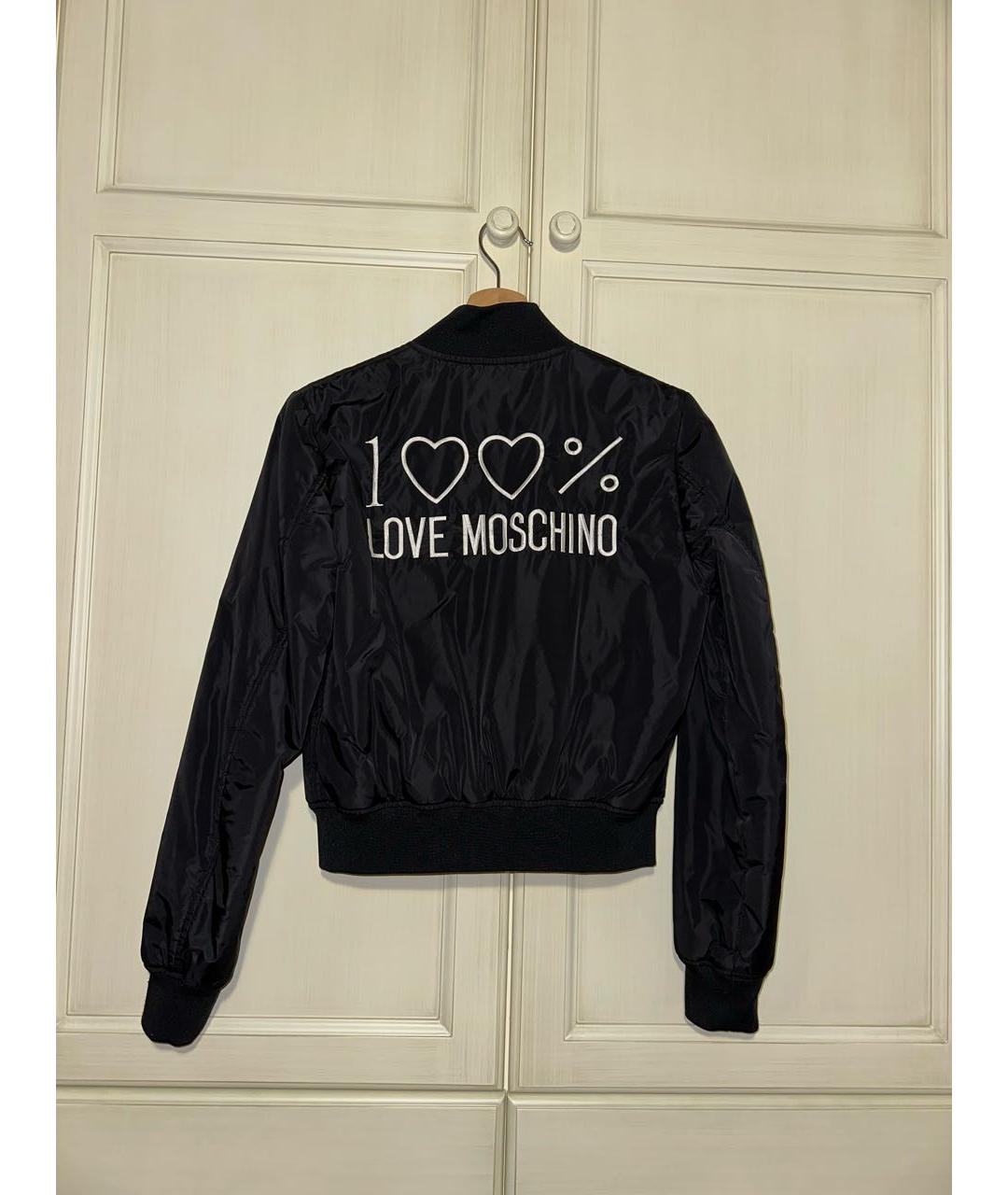 LOVE MOSCHINO Черная полиэстеровая куртка, фото 2