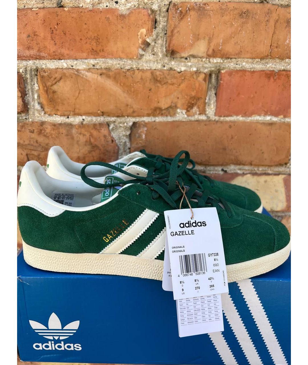 ADIDAS Зеленые замшевые кроссовки, фото 5