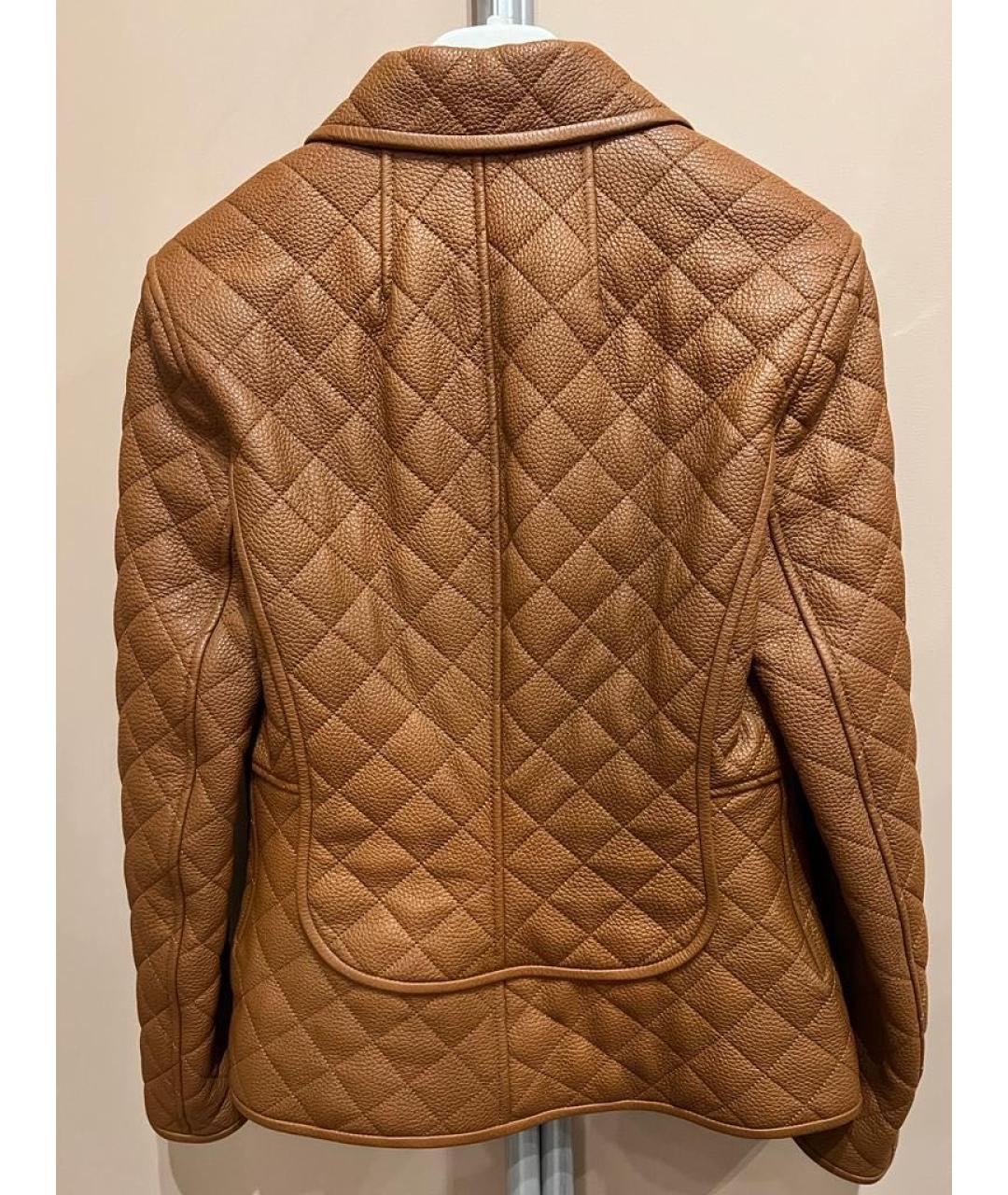 HERMES PRE-OWNED Коричневый кожаный жакет/пиджак, фото 2