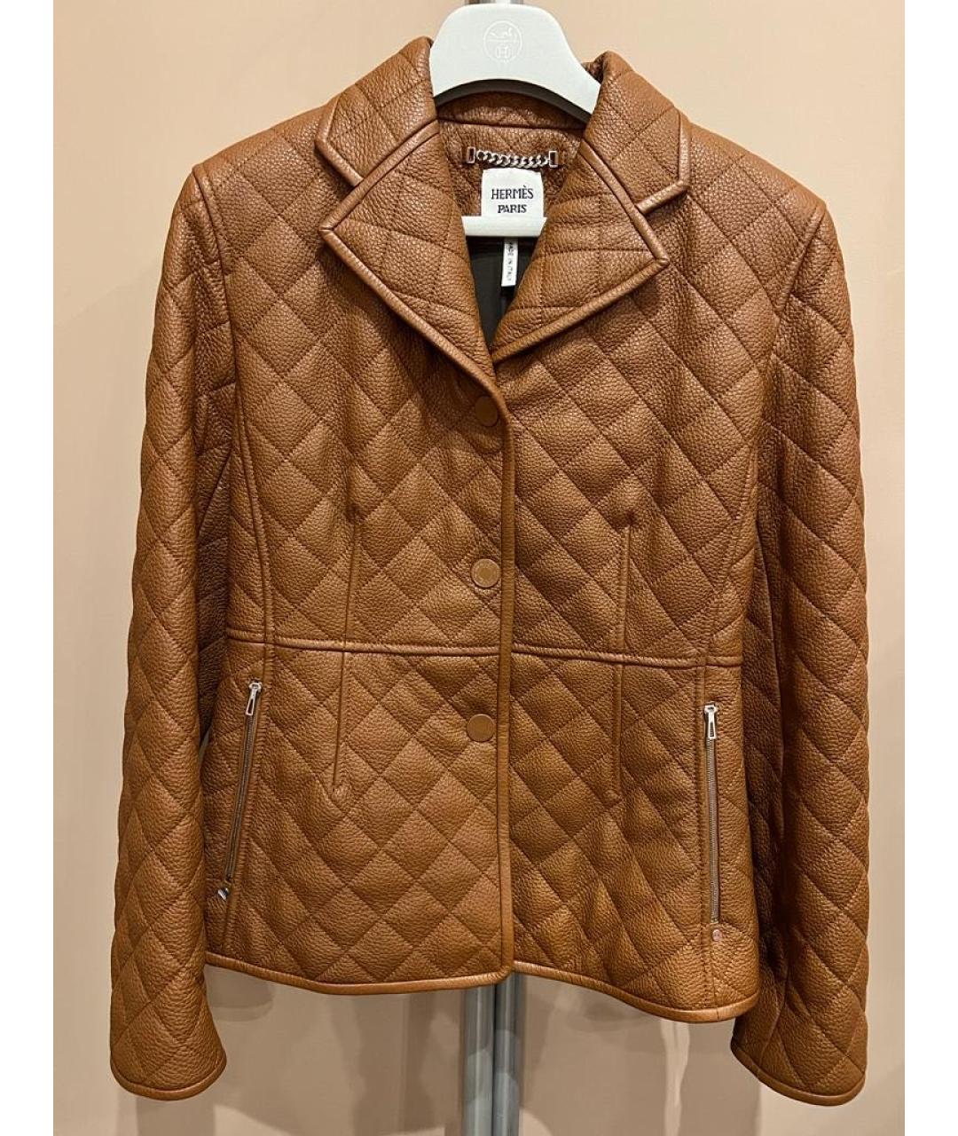 HERMES PRE-OWNED Коричневый кожаный жакет/пиджак, фото 7