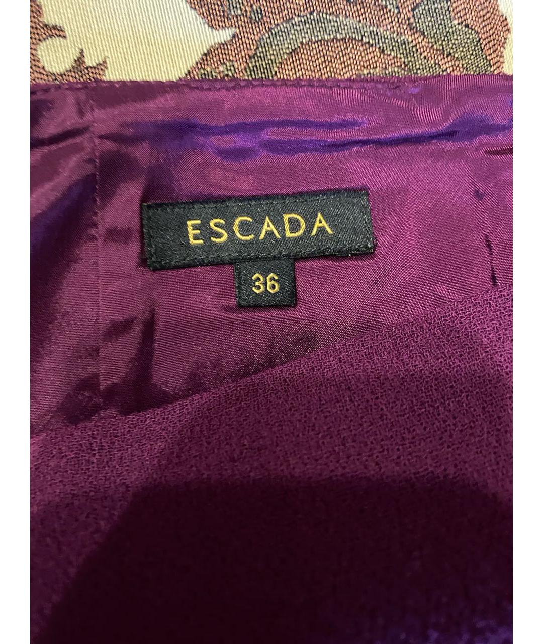 ESCADA Фиолетовая шерстяная юбка миди, фото 3