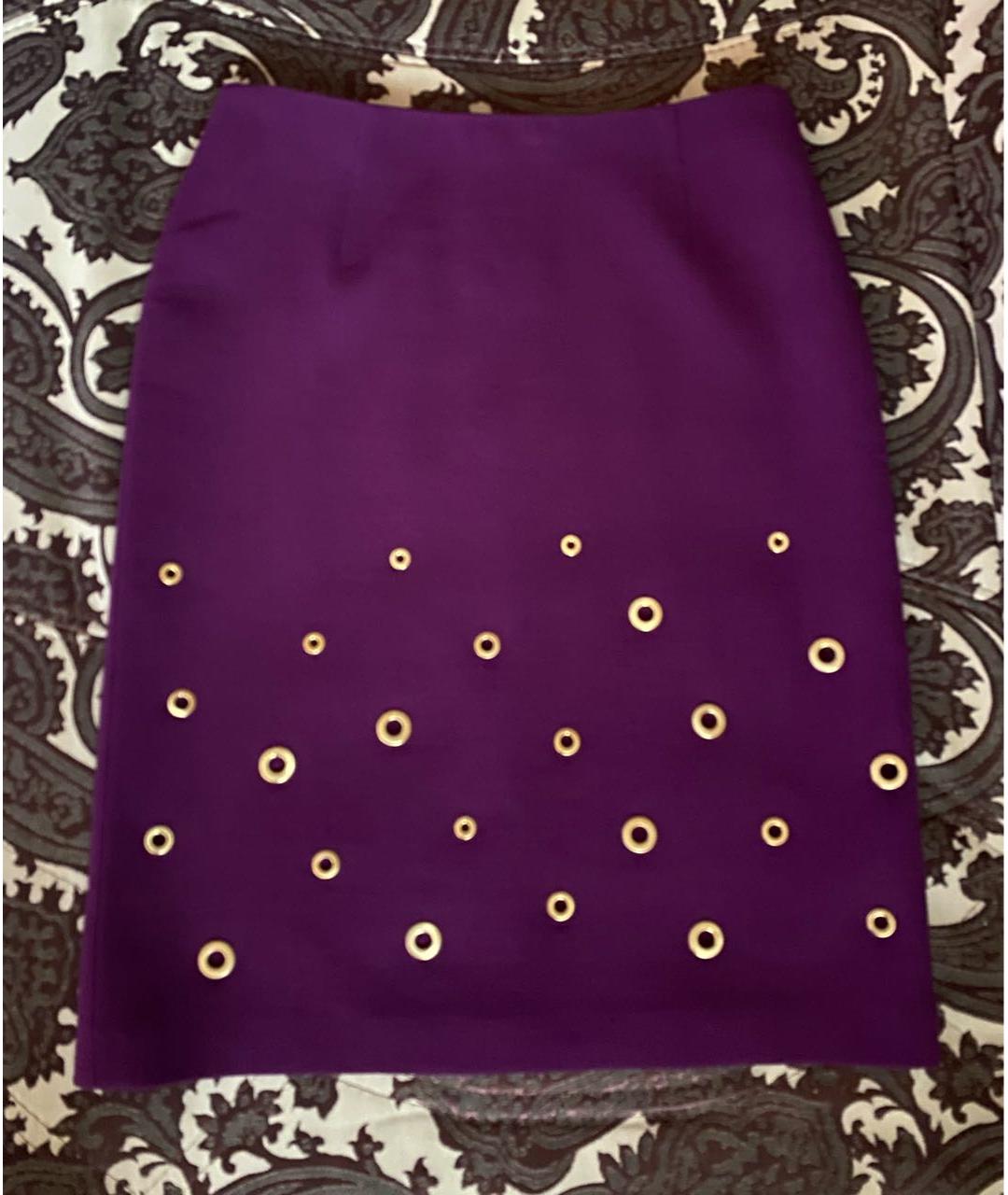 ESCADA Фиолетовая шерстяная юбка миди, фото 6
