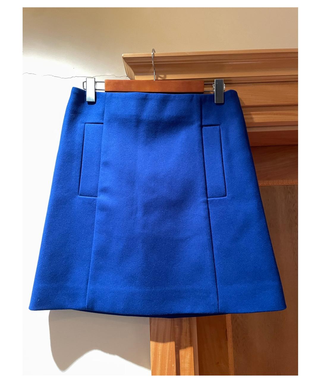 COS Синяя шерстяная юбка мини, фото 5