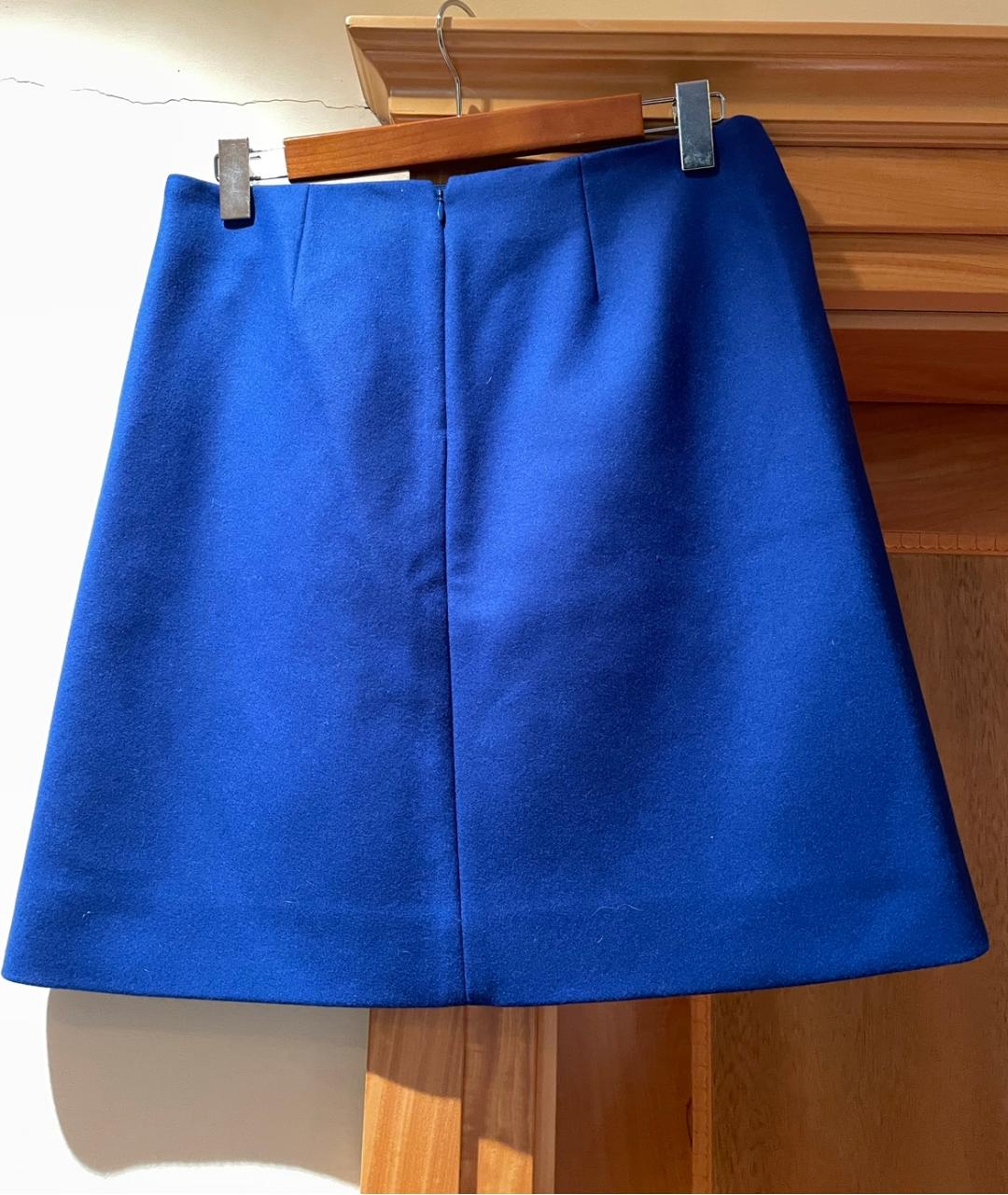 COS Синяя шерстяная юбка мини, фото 2