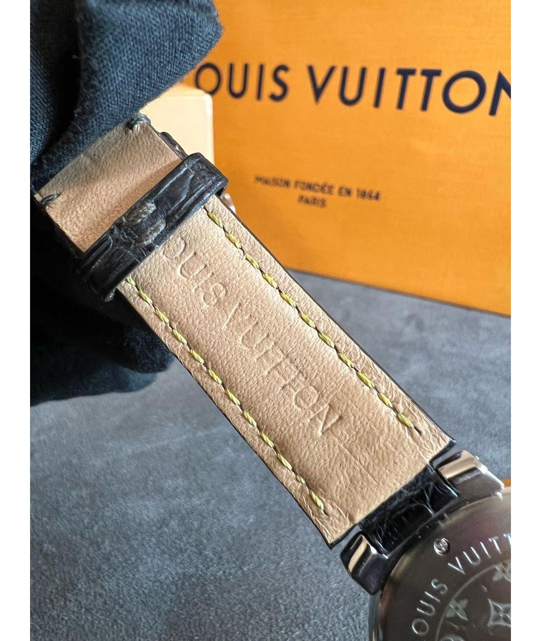 LOUIS VUITTON Коричневые металлические часы, фото 7