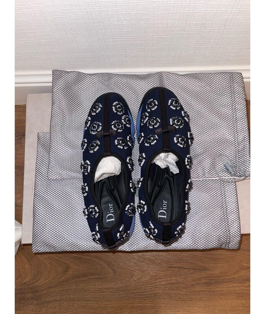 CHRISTIAN DIOR Черные текстильные слипоны, фото 3