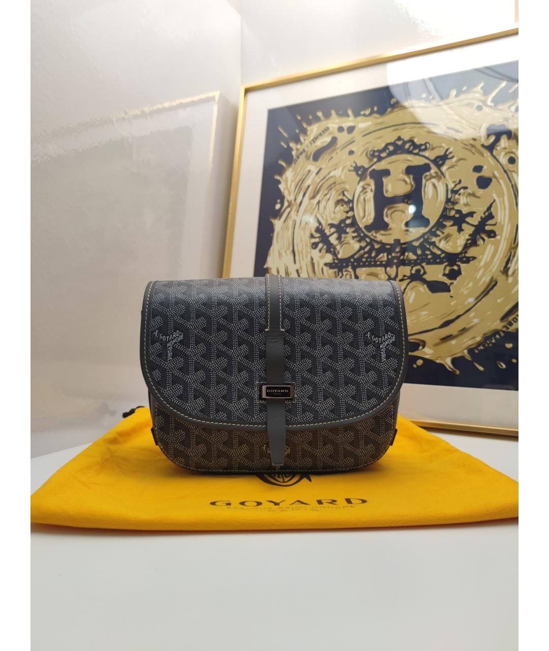 GOYARD Серая сумка через плечо из искусственной кожи, фото 8