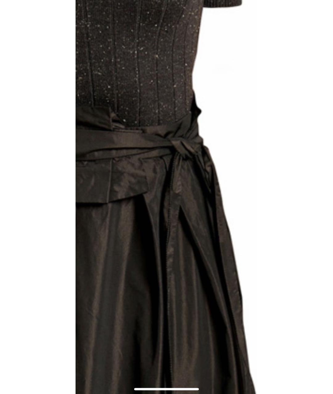 PESERICO Черное шерстяное повседневное платье, фото 4