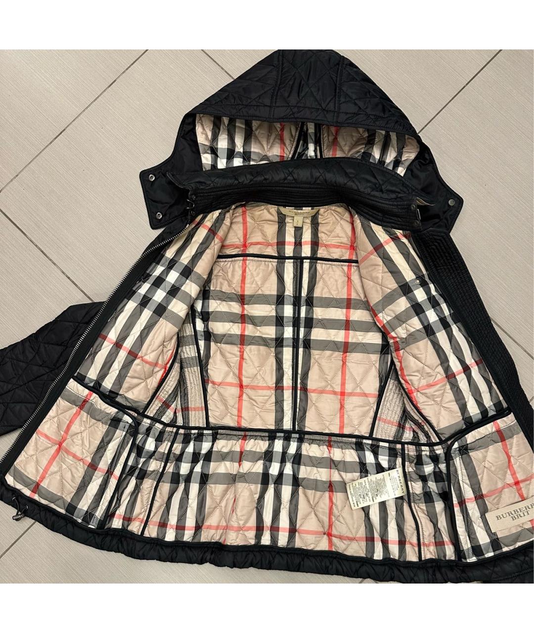 BURBERRY Черная полиэстеровая куртка, фото 3