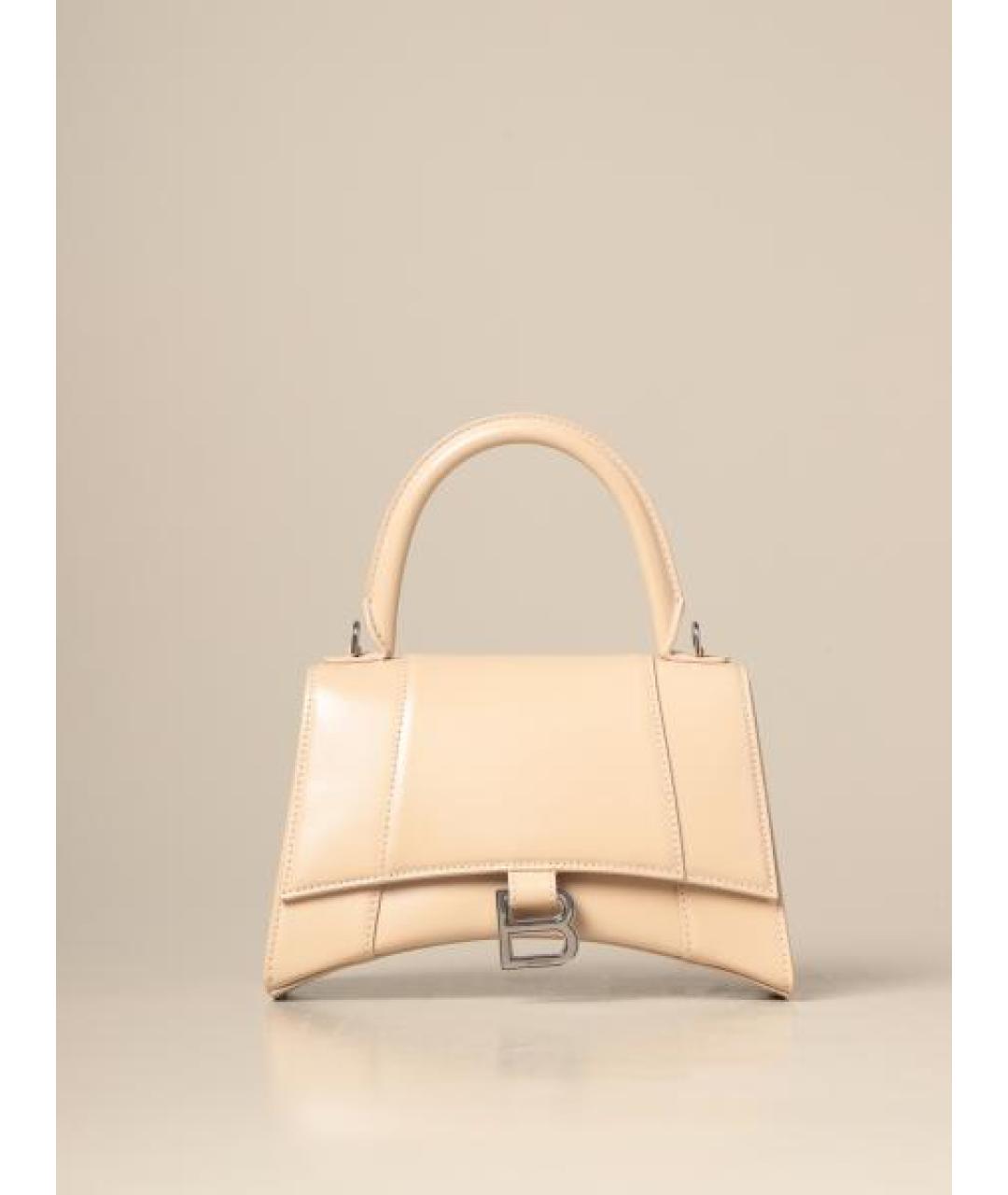 BALENCIAGA Бежевая кожаная сумка через плечо, фото 4